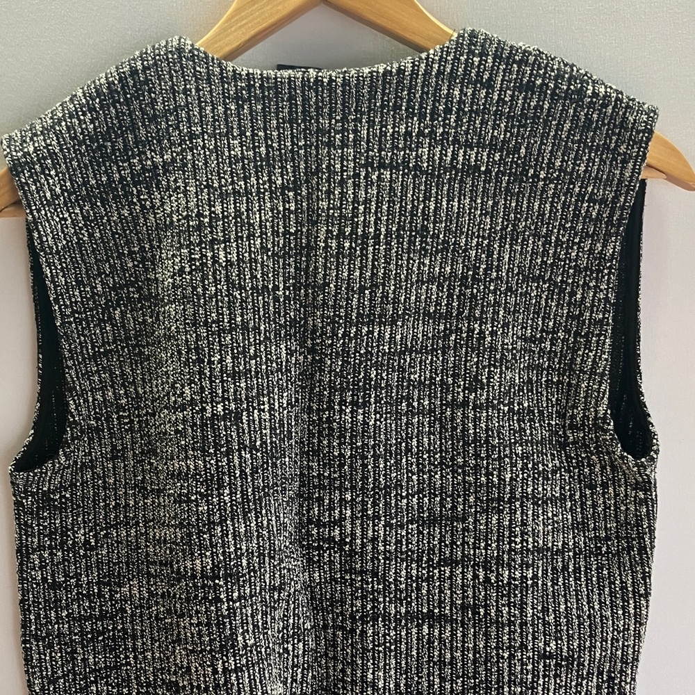 Zara Black and White Textured Sleeveless Knitted/Woven Top - Picture 5 of 5